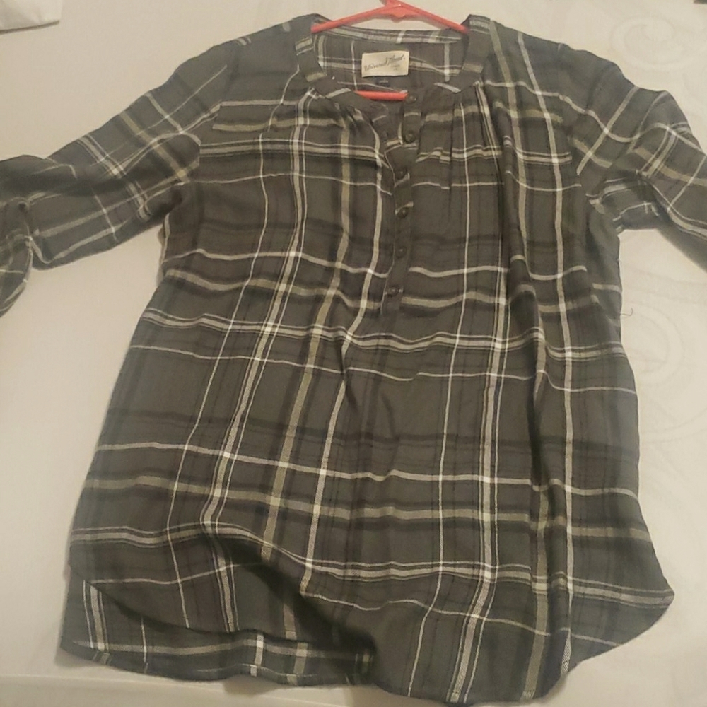 Green plaid tunic